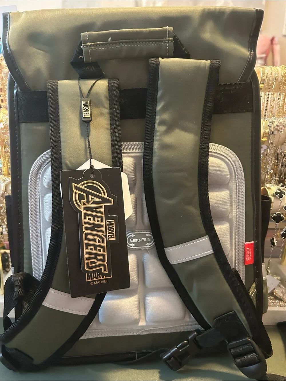 Marvel Captain America Olive Green Backpack with Black Accents